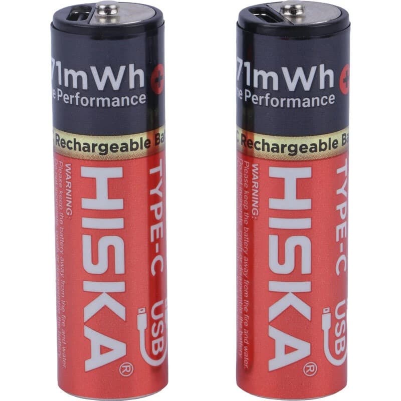 باتری قابل شارژر با پورت Type-C قلمی 2تایی هیسکا H16-AA2 AA 835mAh