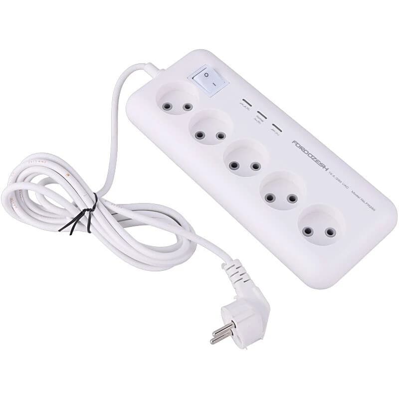 محافظ برق کامپیوتر و صوتی تصویری 5 خانه فروزش FR250 با کابل 2.8 متری
