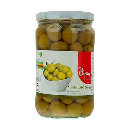 زیتون شور درشت با هسته بیژن وزن 650 گرم