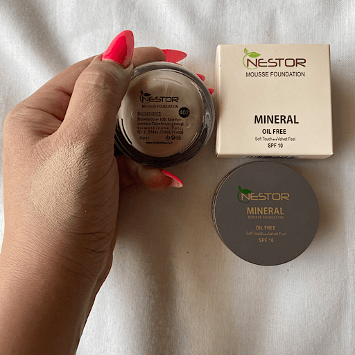 کرم پودر فشرده (موس) نستورشماره 402 NESTOR MOUSSE FOUNDATION حجم 25گرم