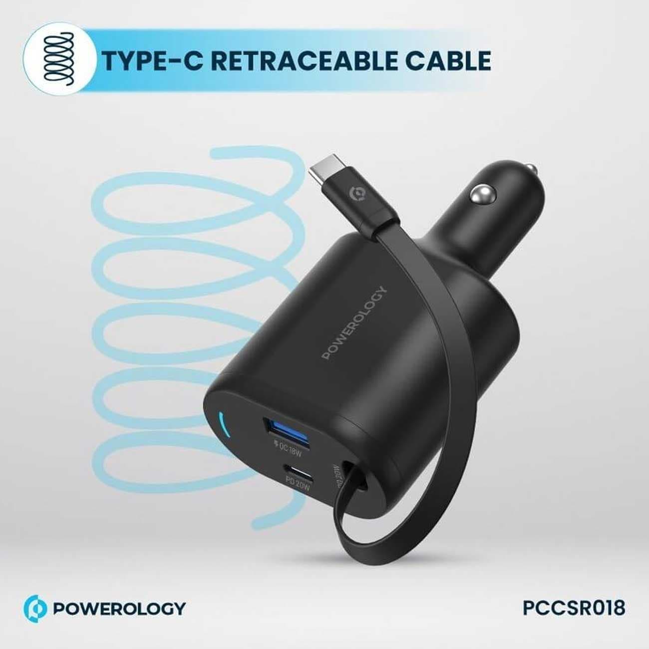 شارژر فندکی فست شارژ ماشین تایپ سی 70 وات پاورولوژی PCCSR018 — تصویر ۷