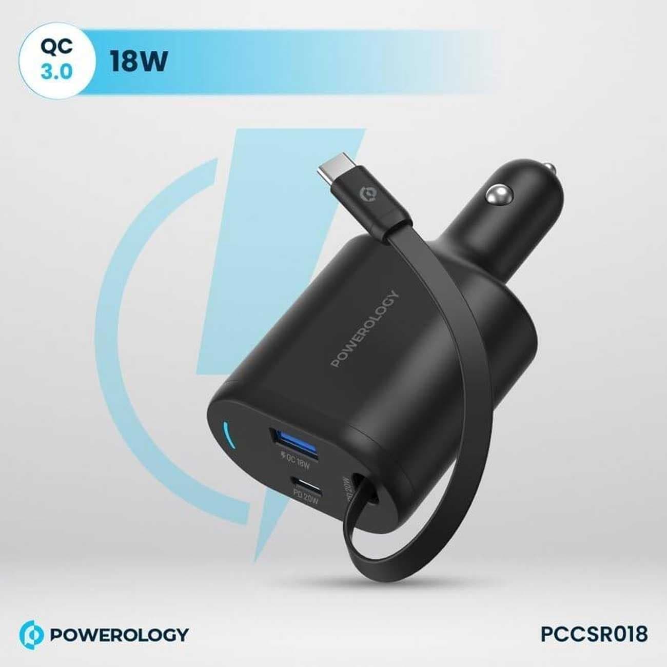 شارژر فندکی فست شارژ ماشین تایپ سی 70 وات پاورولوژی PCCSR018 — تصویر ۵