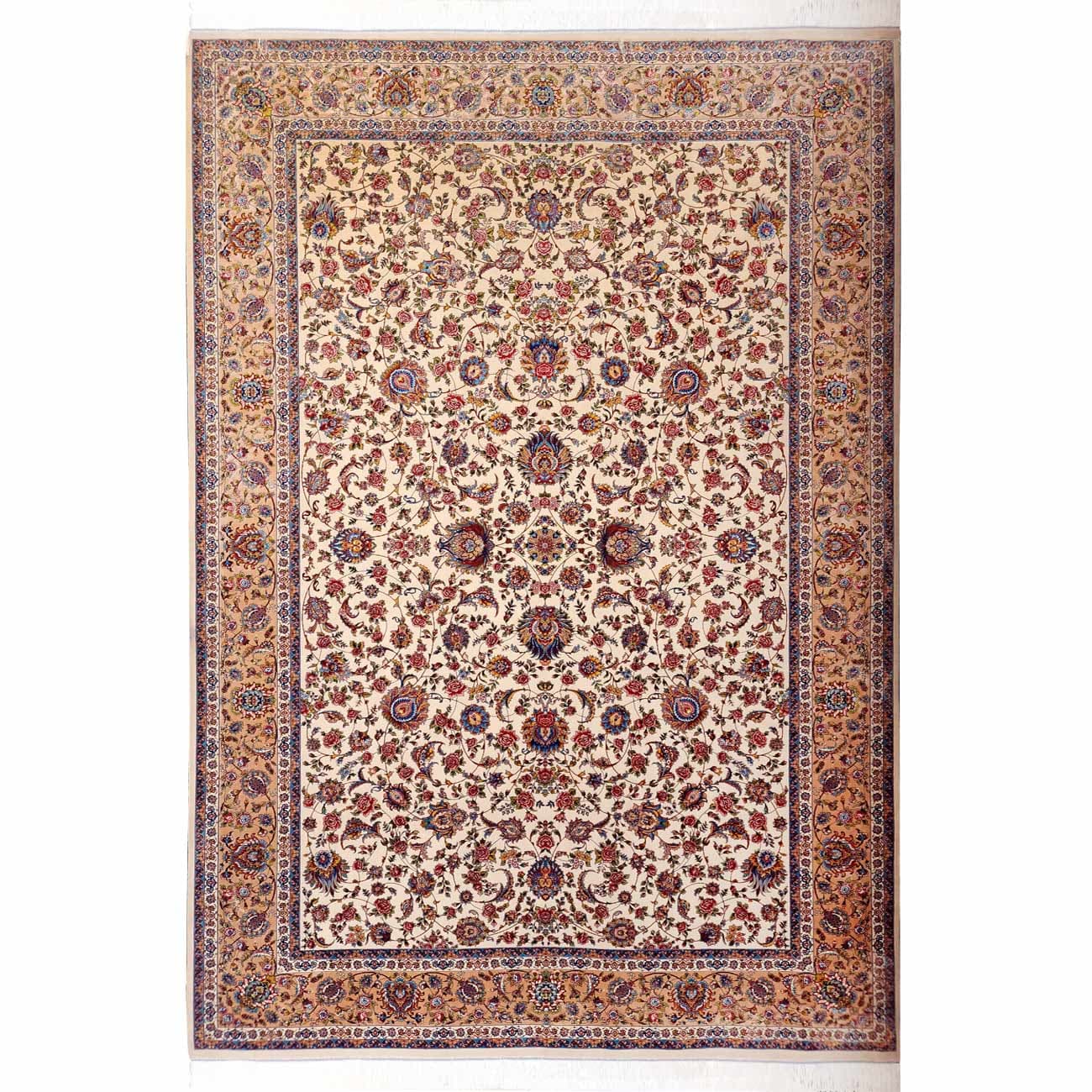 فرش ابریشم ماشینی افشان ساروق 1200 شانه 4500 10 رنگ کد 3226