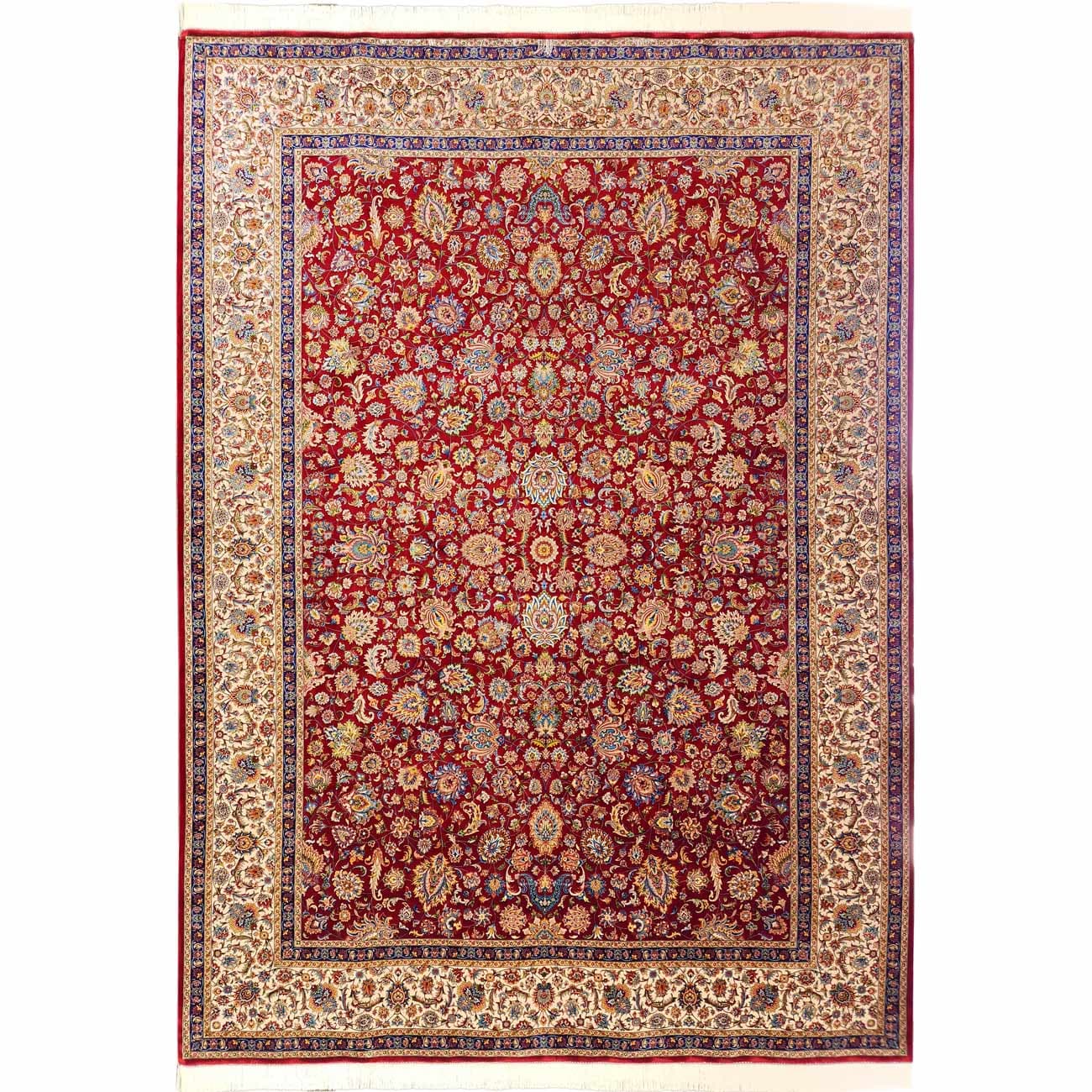 فرش پشم و ابریشم افشان تبریز طرح آنیا 1200 شانه 4500 کد 3221 — تصویر ۲