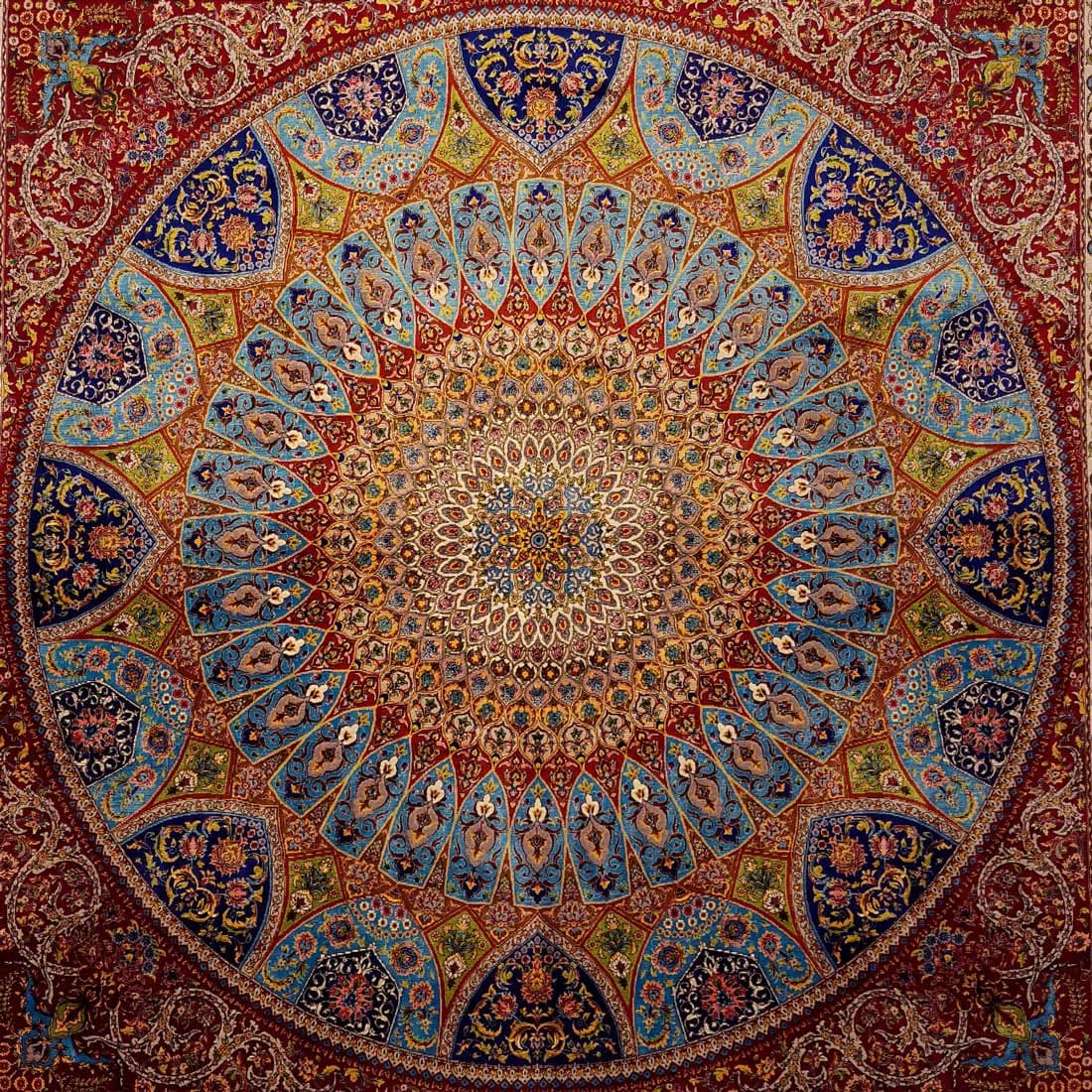 فرش پشم و ابریشم طرح ترنجی 1200 شانه 10 رنگ کد 64FA2203214 — تصویر ۷