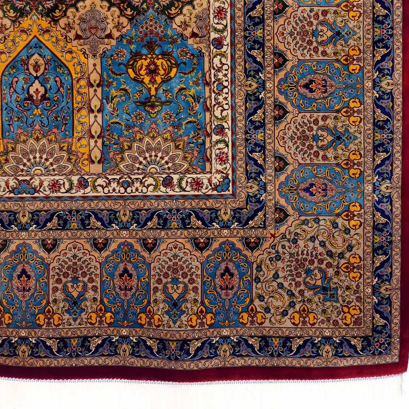 فرش پشم و ابریشم طرح ترنجی 1200 شانه 10 رنگ کد 64FA2203214 — تصویر ۹