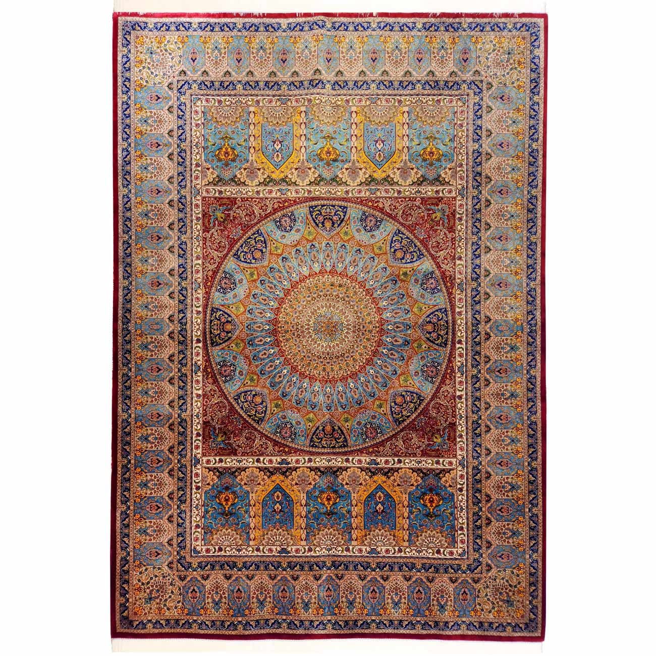 فرش پشم و ابریشم طرح ترنجی 1200 شانه 10 رنگ کد 64FA2203214 — تصویر ۲