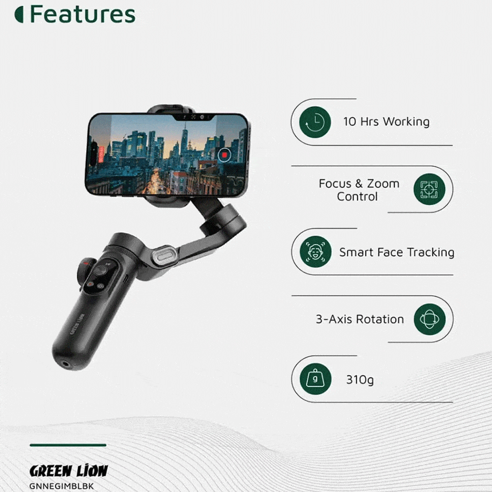 گیمبال و استابلایزر 3 محوره با ردیابی چهره هوشمند گرین لاین GXV-3 — تصویر ۸