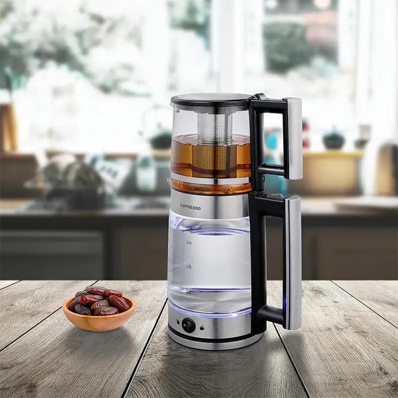 چای ساز برقی لپرسو Lepresso اصل مدل LPCFFM0020 طراحی شفاف — تصویر ۱۱