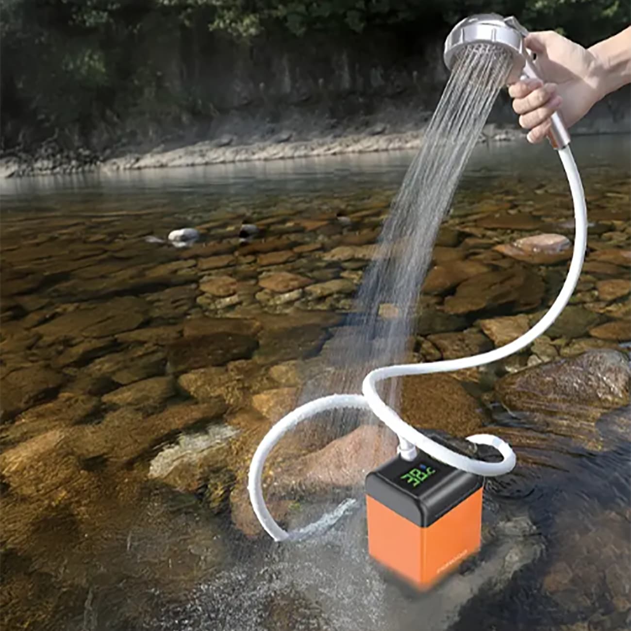 دوش حمام مسافرتی شارژی پورودو PD-LFST021-0G — تصویر ۳
