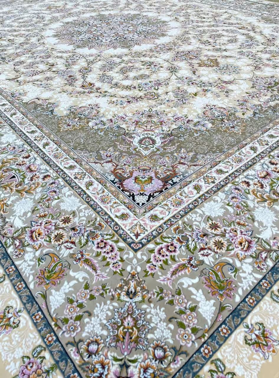 فرش طرح مه گل برجسته 1200 شانه تراکم 3600 کد 1055 — تصویر ۴