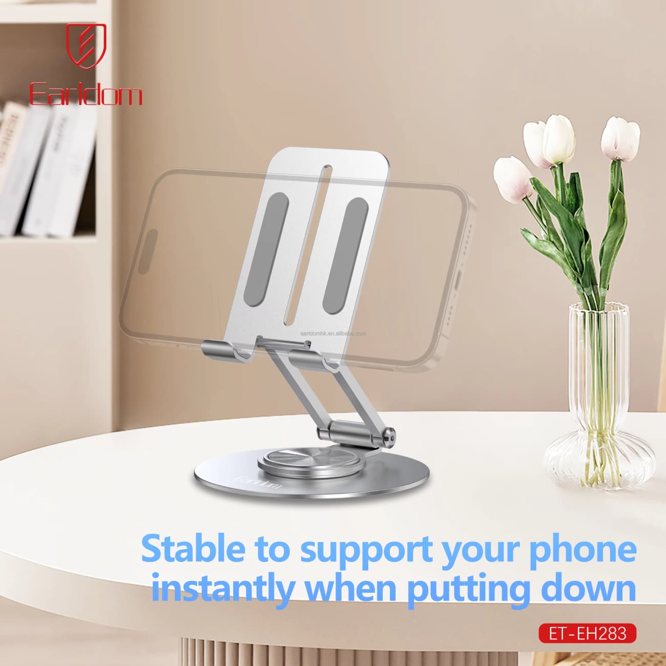 هولدر رومیزی موبایل تاشو چرخشی 360 درجه ارلدام EH283 — تصویر ۵