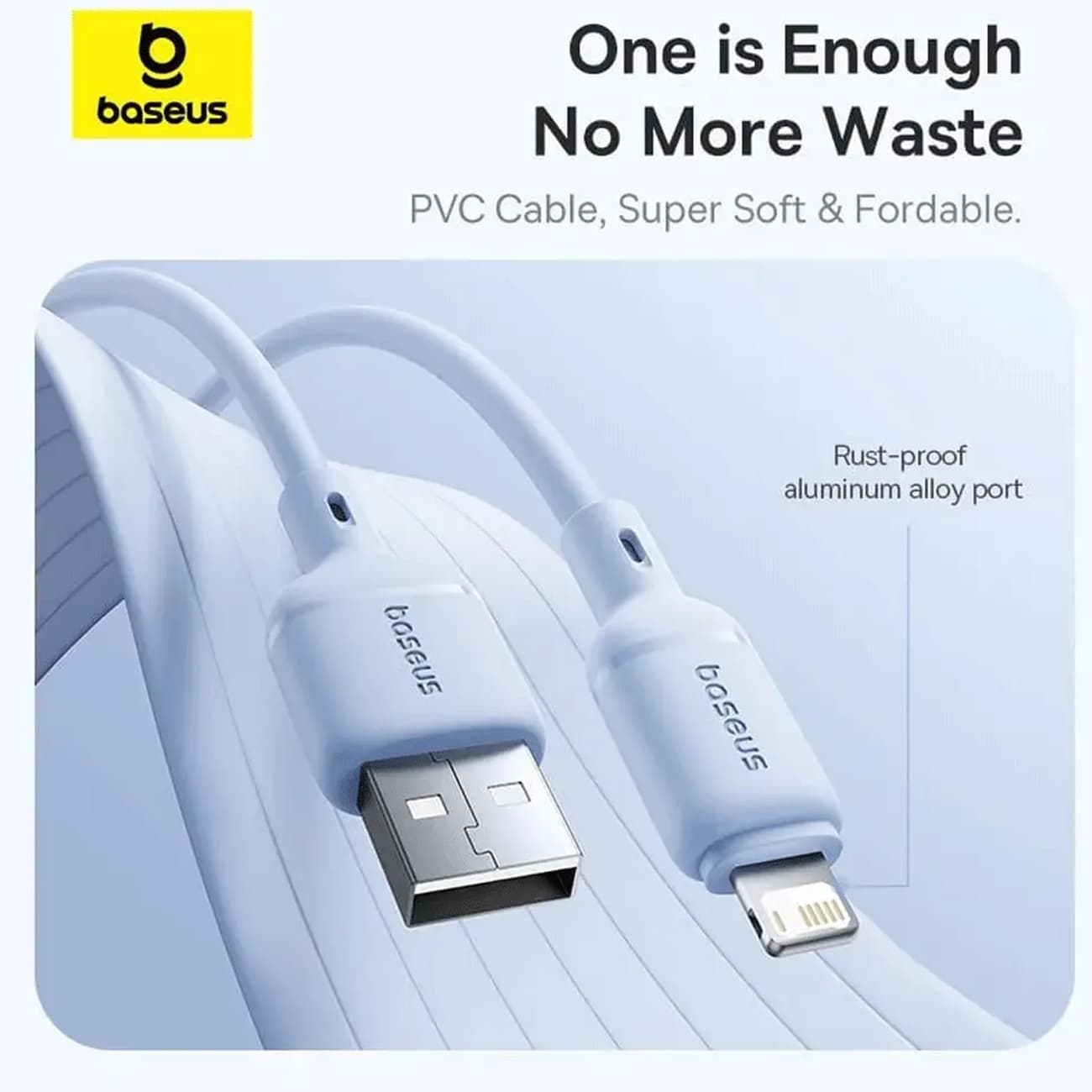 کابل فست شارژ USB به لایتنینگ 2.4 آمپر دو متری بیسوس P10377702113-00 — تصویر ۳