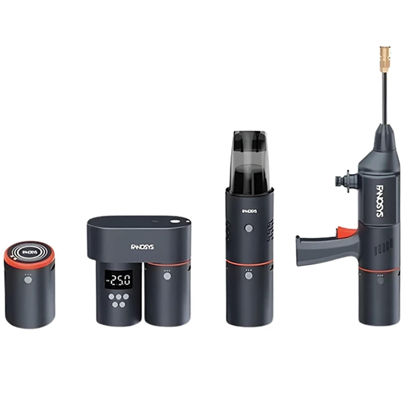 ست پمپ باد، جارو و کارواش شارژی خودرو فانوسیس FANOSYS مدل Smart Kit — تصویر ۲