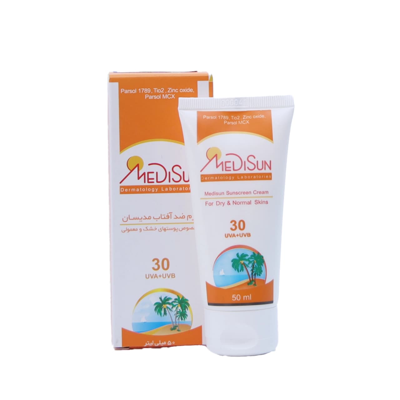 کرم ضد آفتاب SPF30 مدیسان مناسب پوست خشک و معمولی 50 میلی لیتر