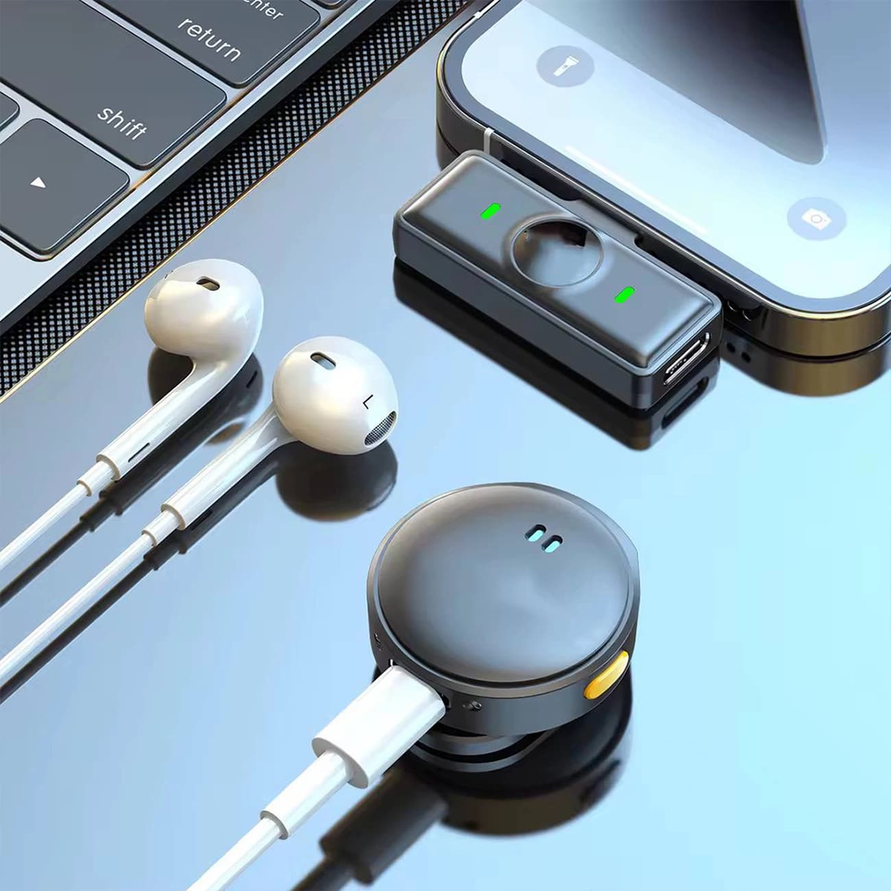 میکروفون یقه ای بی سیم مدل Wireless Microphone با درگاه تایپ سی — تصویر ۸