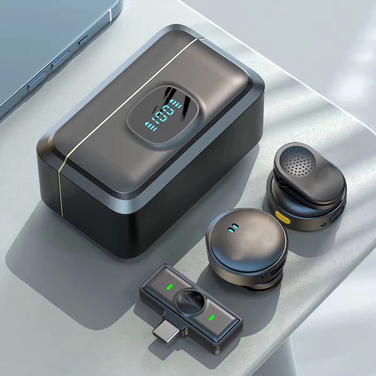 میکروفون یقه ای بی سیم مدل Wireless Microphone با درگاه تایپ سی — تصویر ۵