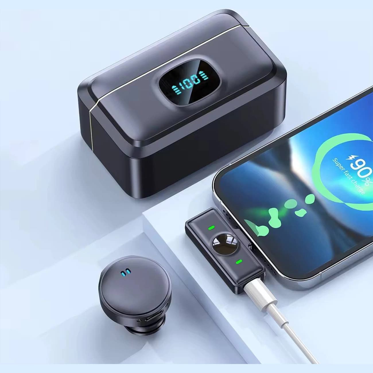 میکروفون یقه ای بی سیم مدل Wireless Microphone با درگاه تایپ سی — تصویر ۷