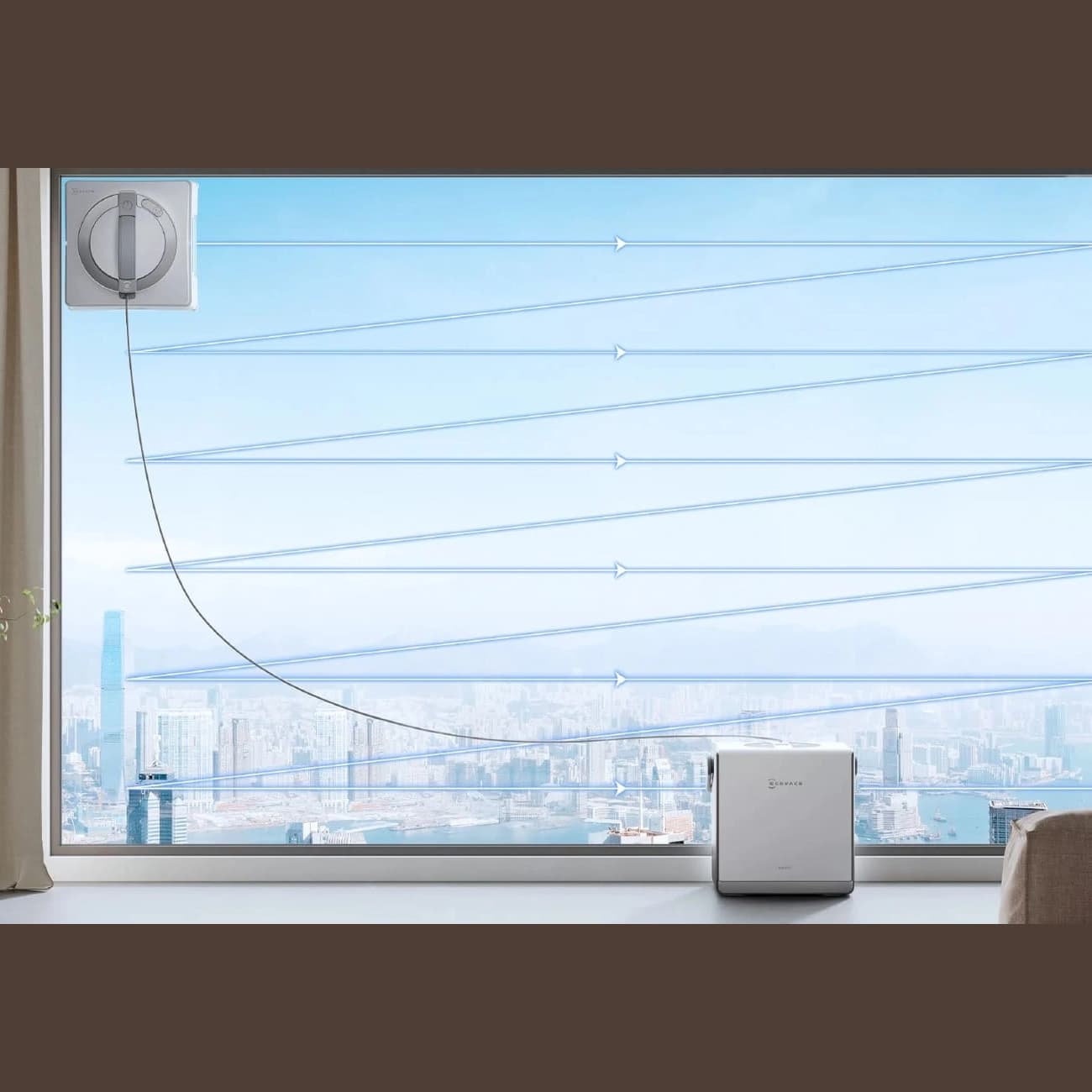 ربات شیشه پاک کن اکووکس ECOVACS مدل WG851-11 با مسیریابی هوشمند — تصویر ۹