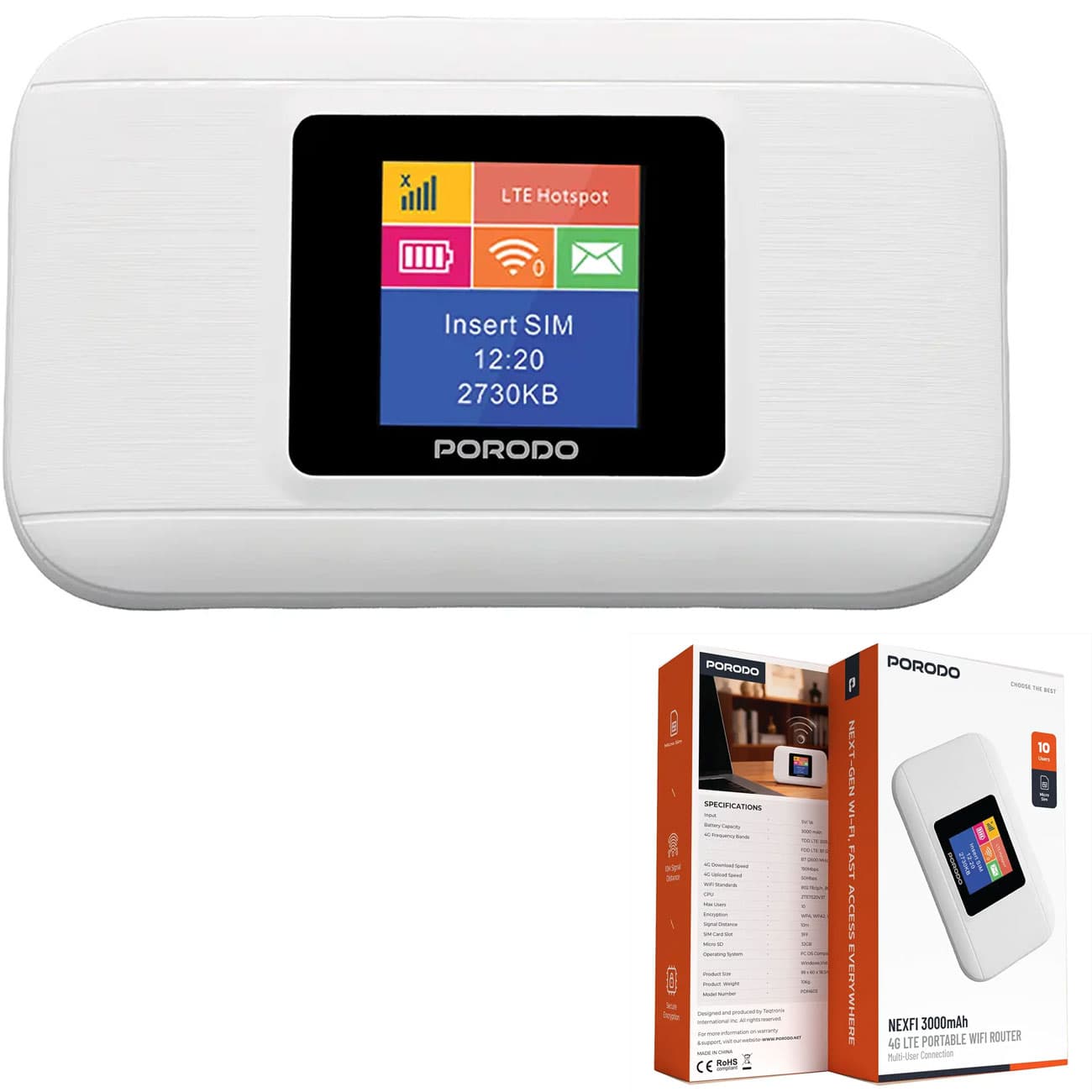 روتر وای فای قابل حمل پورودو Porodo مدل PDM603WH