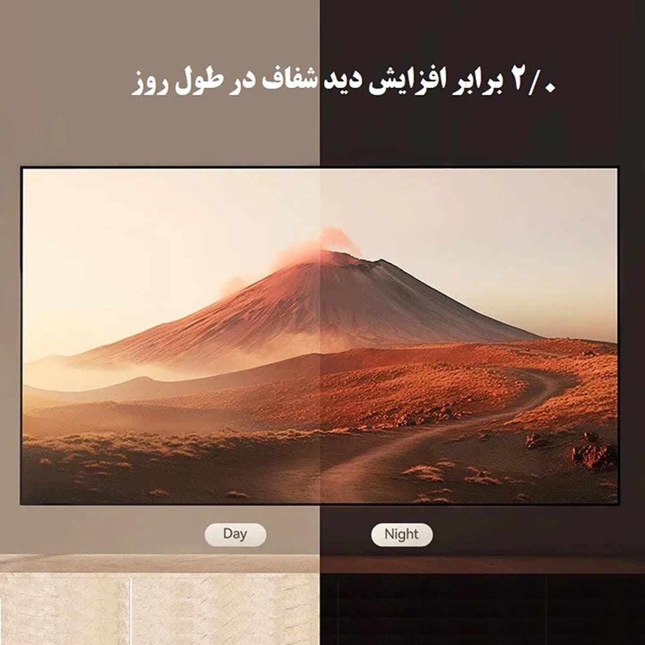 پرده ویدئو پروژکتور ضد نور ونبو Wanbo مدل WBAA06 سایز 100 اینچ — تصویر ۸