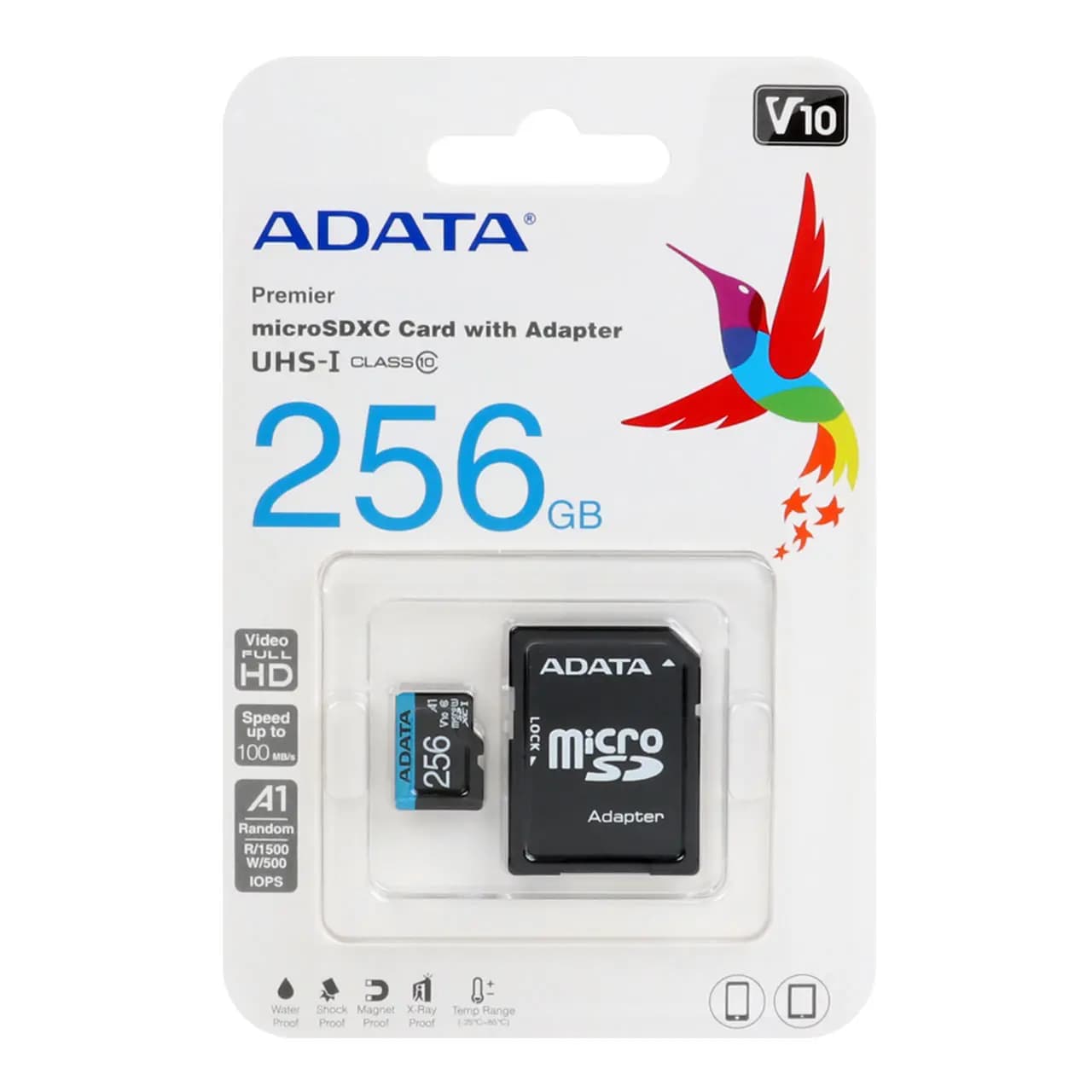 کارت حافظه microSDXC برند ADATA مدل Premier V10 A1 ظرفیت 256 گیگابایت – گارانتی مادام العمر