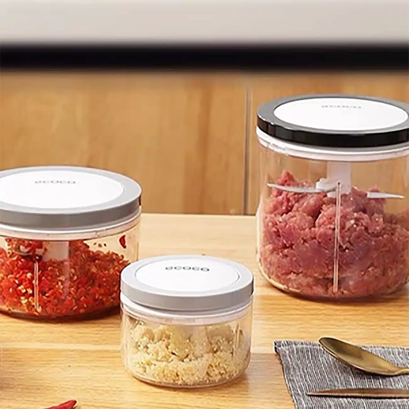 خردکن دستی و غذاساز نخی اکوکو ecoco مدل E1920 ظرفیت 550 میلی‌لیتر — تصویر ۹