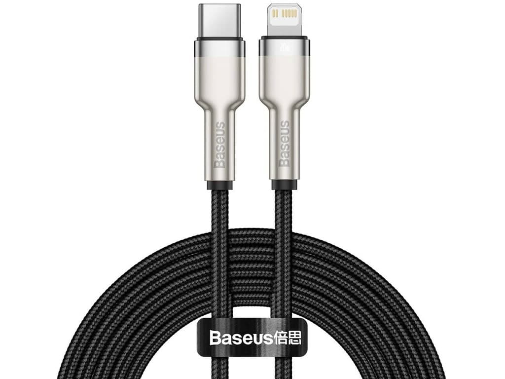 کابل شارژ سریع تایپ‎سی به لایتنینگ 2 متری بیسوس Baseus Cafule Series Metal Data Cable Type-C to iP PD 20W CATLJK-B01