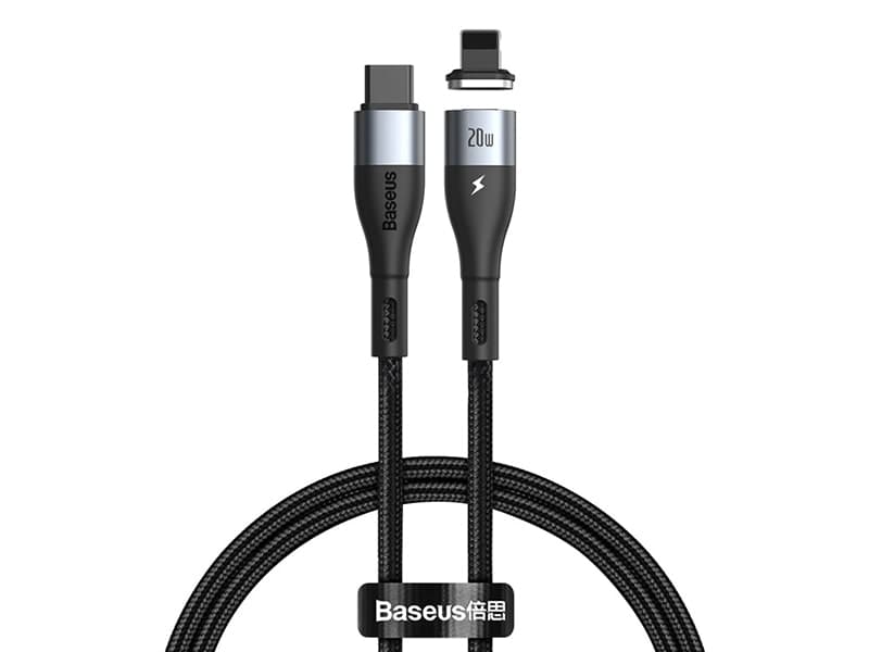 کابل آهنربایی تایپ سی به لایتنینگ سریع بیسوس Baseus Zinc Magnetic Type-C to iP PD 20W Cable 1m