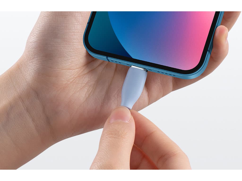 کابل تایپسی به لایتنینگ شارژ سریع و انتقال دیتا بیسوس Baseus CAGD020103 Jelly Liquid Silica Gel Type-C to iP Fast Charging Data Cable 20W 2m — تصویر ۲