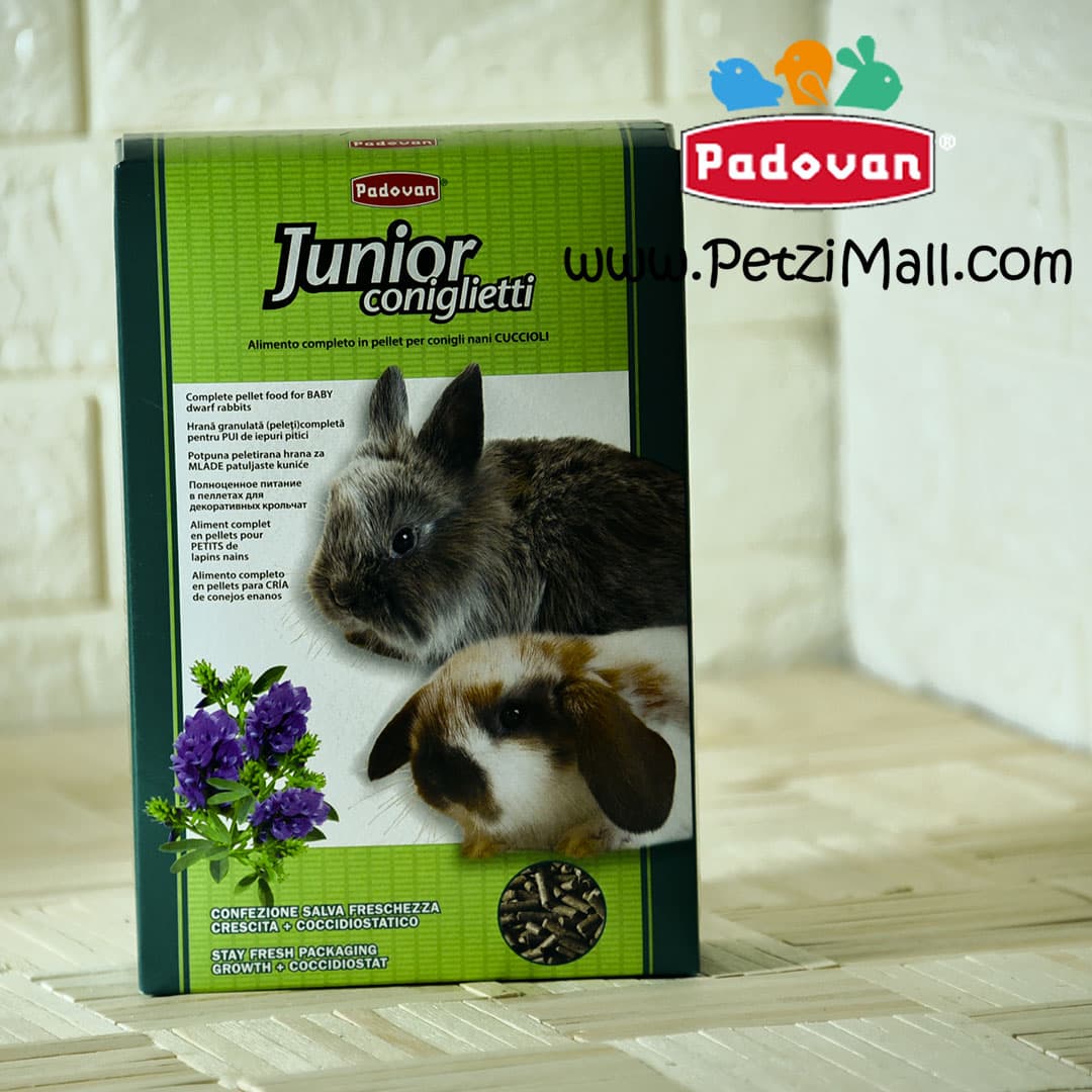غذای بچه خرگوش پادوان مدل JUNIOR CONIGLIETTI وزن ۸۵۰ Gr کد ۱۶۴