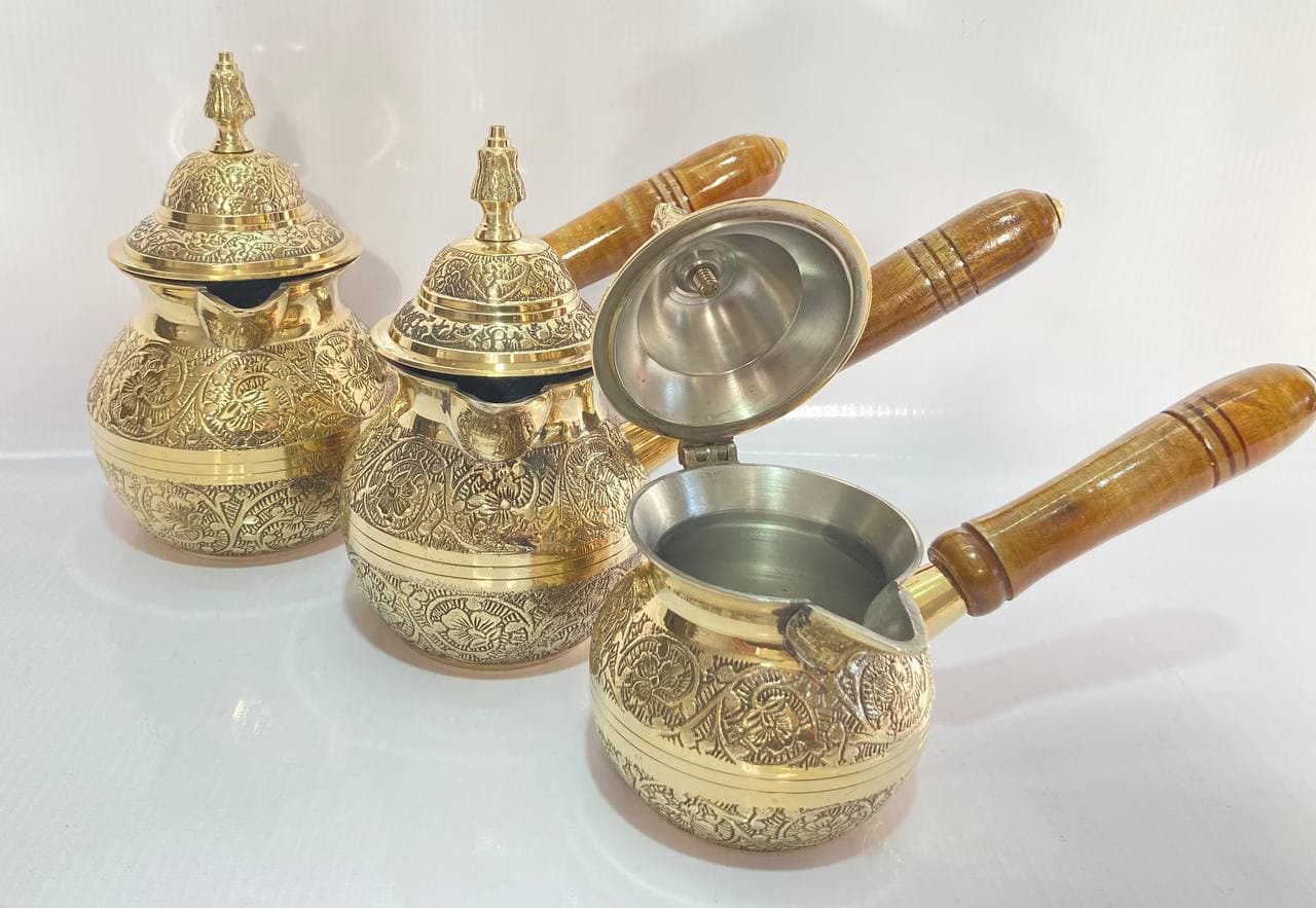 ست قوری قهوه جوش برنجی هندی