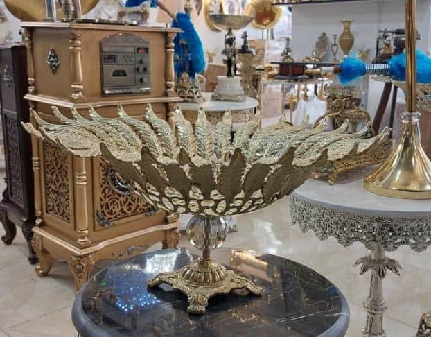 میوه خوری برنزی برگی گود بزرگ
