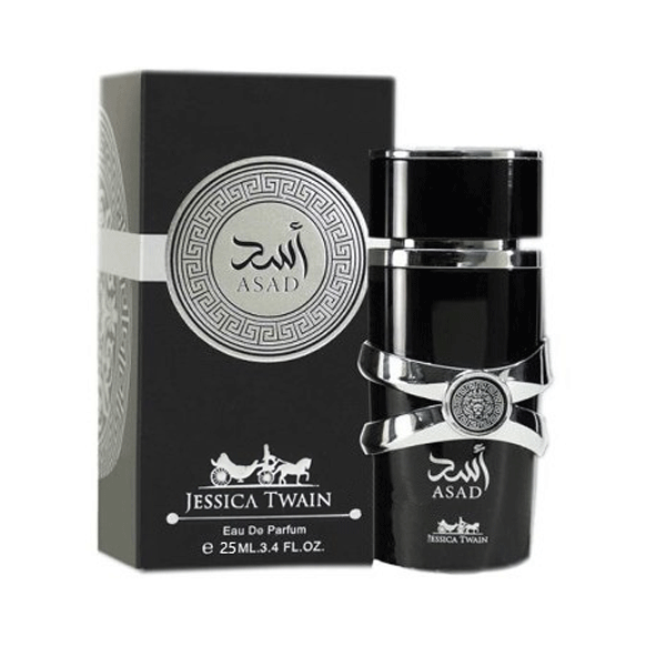 عطر کوچک مردانه جسیکا JESSICA TWAIN رایحه اسد ASAD حجم 25 میلی لیتر