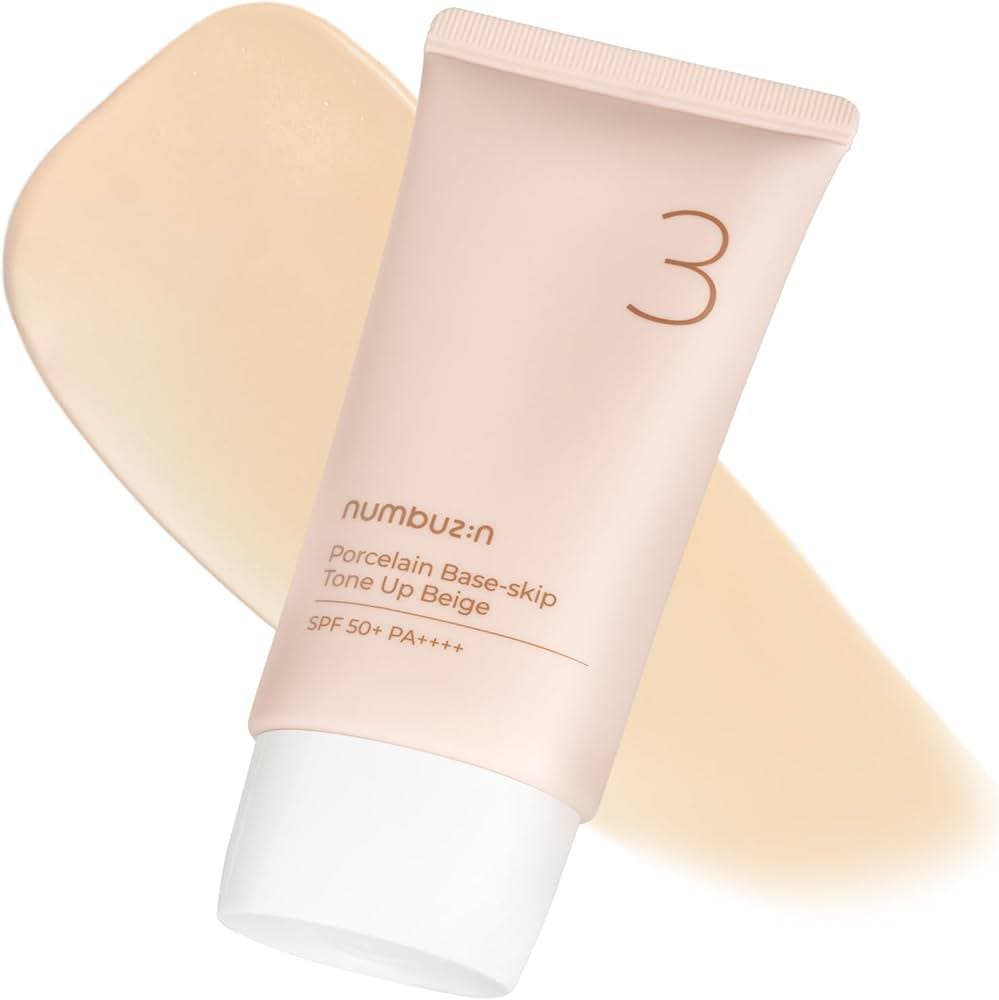 کرم ضد آفتاب تون آپ شماره 3 برند Numbuzin مدل Porcelain Base-skip Beige حجم 50 میل — تصویر ۲