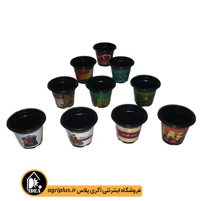 گلدان ژله ای سایز ۸ ارتفاع ۷ سانت مجموعه ۱۰ عددی