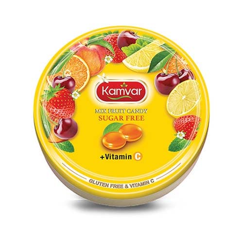 آبنبات رویال شش میوه رژیمی کامور 150 گرمی — تصویر ۲