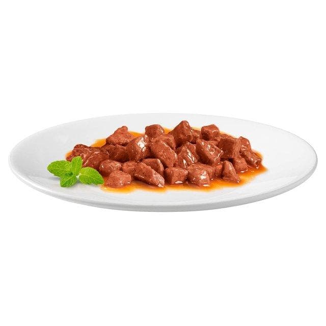 کنسرو گربه گورمه گلد چانک با طعم بیف (Gourmet Gold Chunks in Gravy Beef) وزن 85 گرم — تصویر ۴