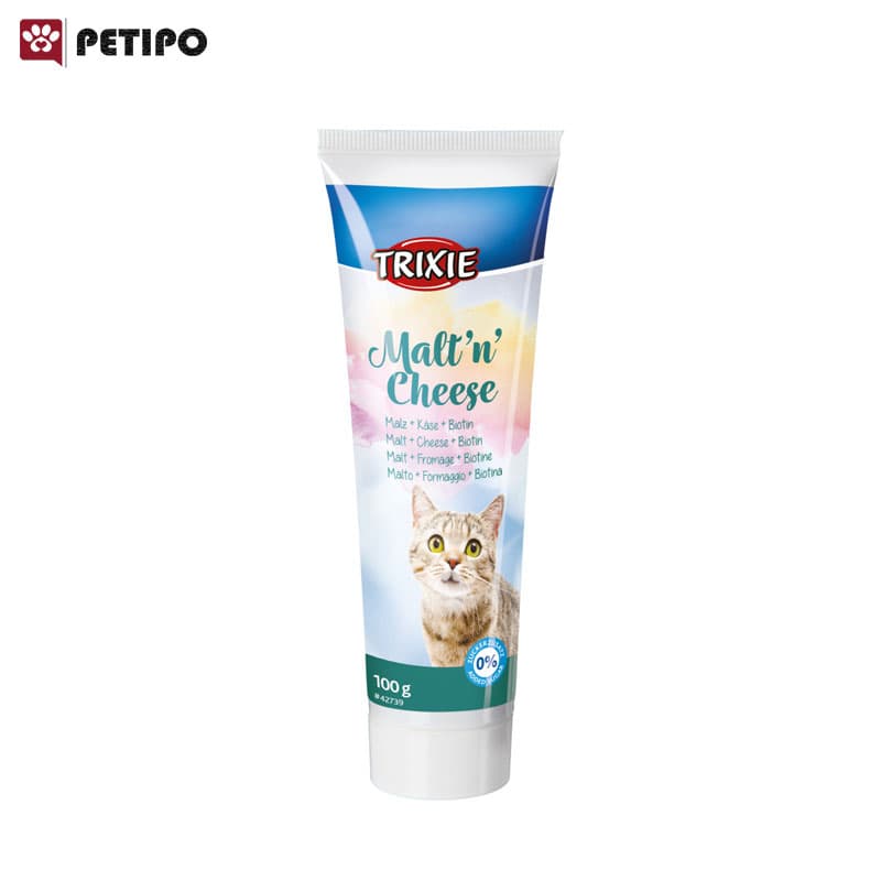 خمیر مالت گربه تریکسی با طعم پنیر (Trixie Anti-Hairball Cheese Malt Paste) وزن ۱۰۰ گرم