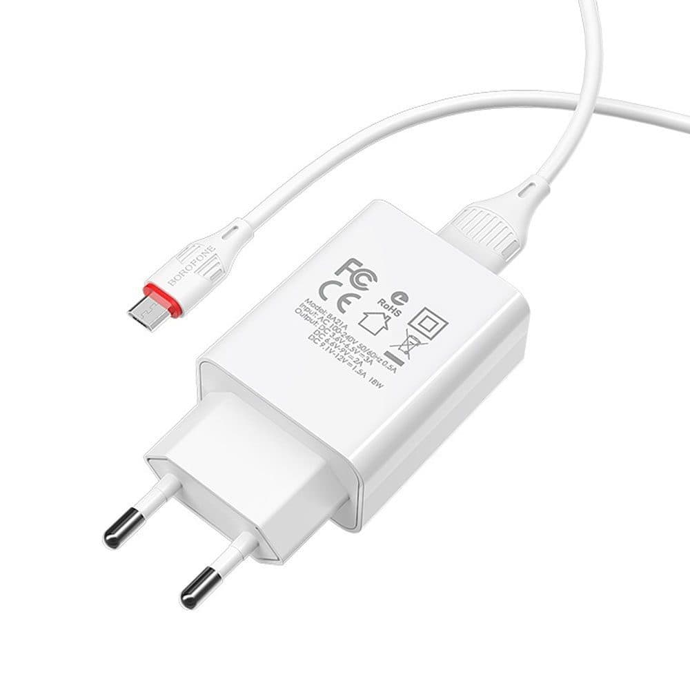 شارژر دیواری بروفون مدل BA 21A به همراه کابل تبدیل MicroUsb — تصویر ۴