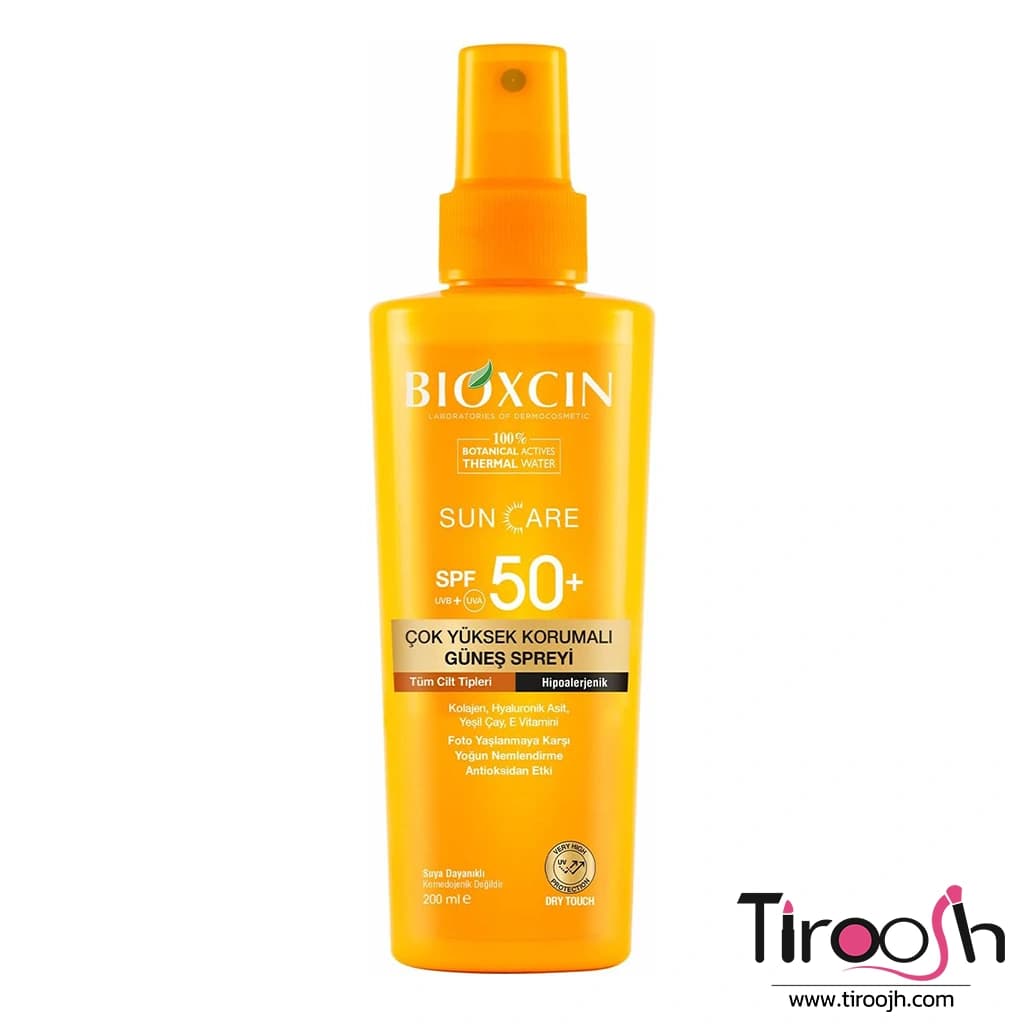 اسپری ضد آفتاب بیوکسین +SPF50 برای انواع پوست