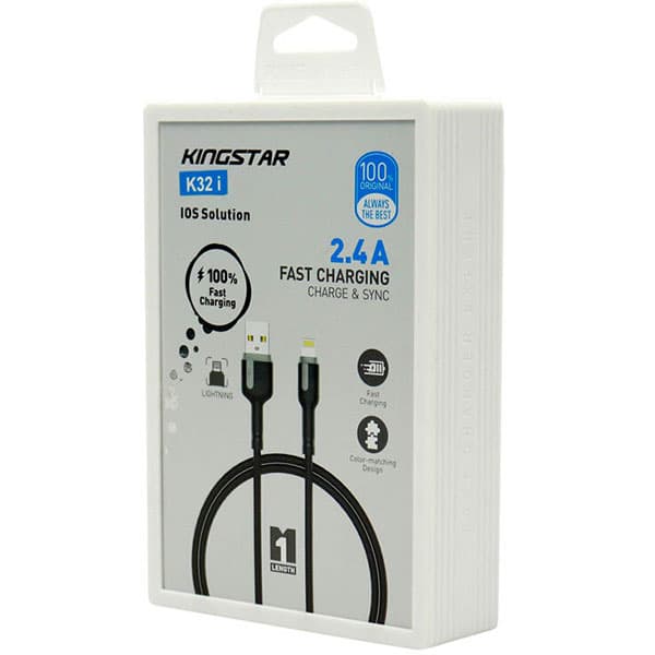 کابل شارژ 1 متری Lightning کینگ استار K32 i — تصویر ۳