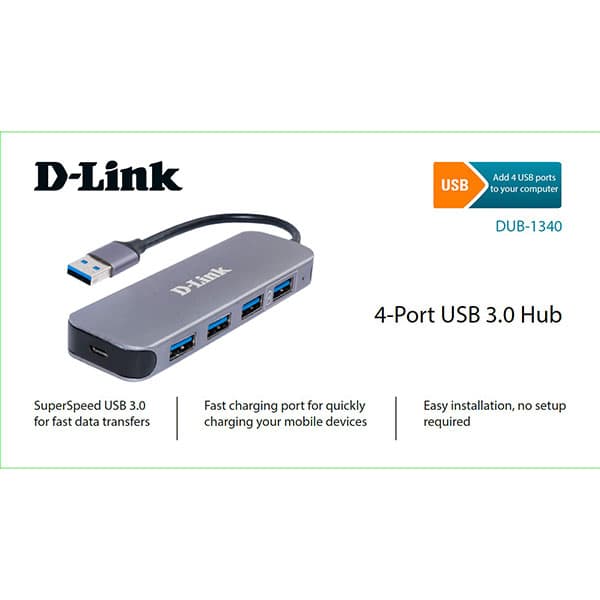 هاب 4 پورت USB 3.0 دی لینک DUB-1340 — تصویر ۳