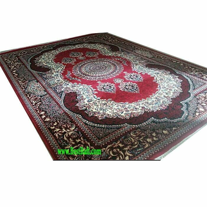 فرش کاشان کهربا ۴۴۰ شانه لاکی — تصویر ۲
