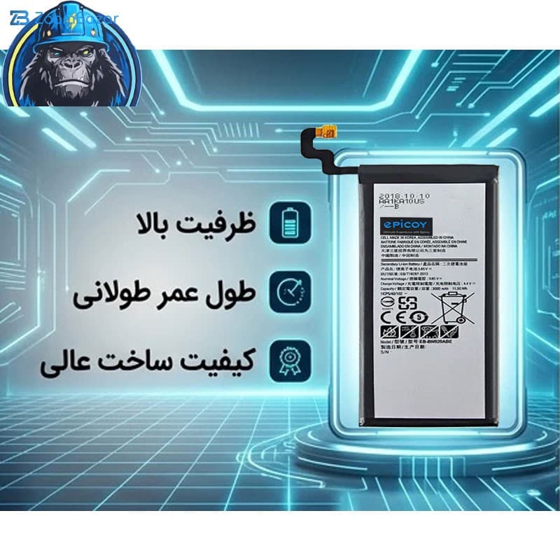 باتری موبایل اپیکوی مدل Gorillong Irj ظرفیت 3000 میلی آمپر ساعت سازگار با گوشی موبایل سامسونگ Galaxy Note 5 — تصویر ۳