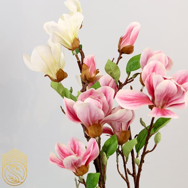گل مصنوعی دکوری طرح مگنولیا لمسی کد sh141