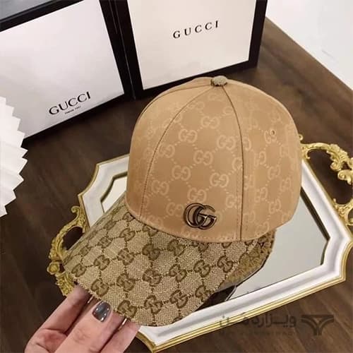 کلاه کپ (لبه دار) مردانه گوچی GUCCI ایتالیا لوگو دار — تصویر ۴