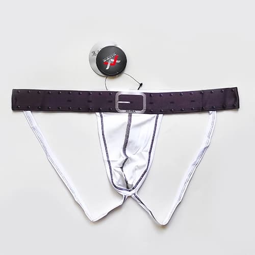 شورت مردانه فانتزی پشت باز 2 بند XUBA طرح کمربند