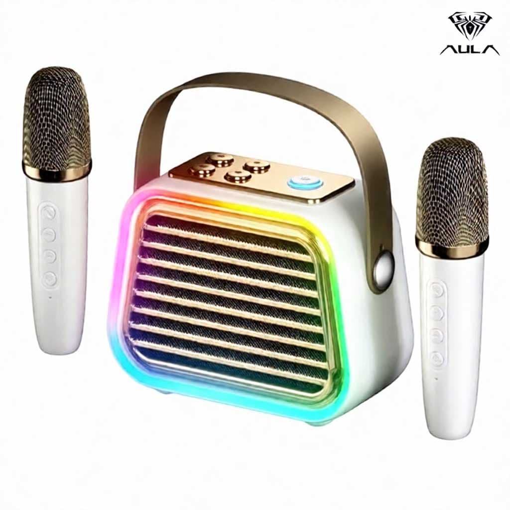 اسپیکر پرتابل بلوتوثی آئولا AULA K20 همراه دو میکروفن کاراکوئه