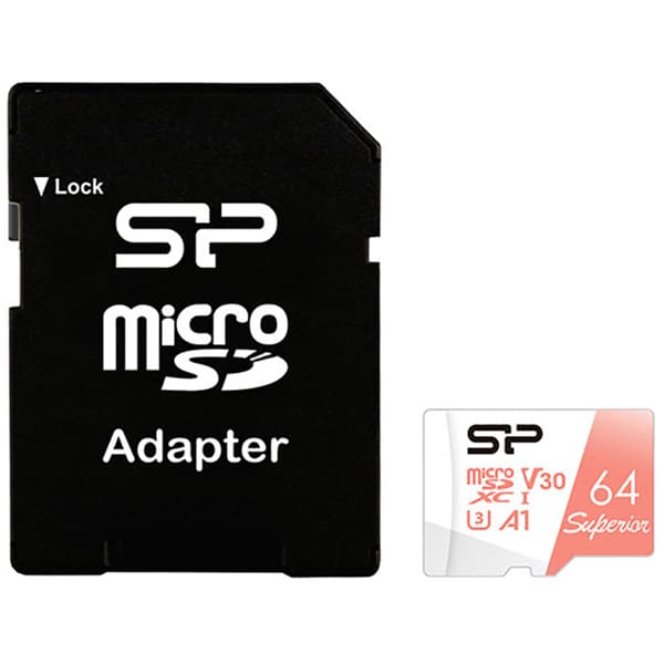 کارت حافظه 64 گیگابایت 100MBps سیلیکون پاور Superior با آداپتور